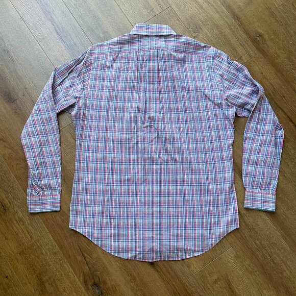 Ralph Lauren Pony Embroidered Classic Button Down Shirt Mens M Pink Green Plaid - Picture 9 of 9